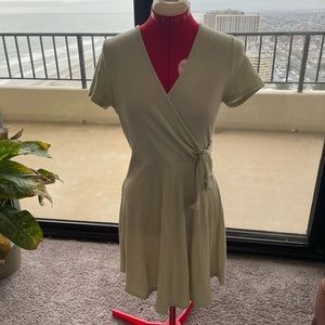 Sage green wrap dress
